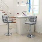 Bar stools - Set of 2 - with armrests - Gray