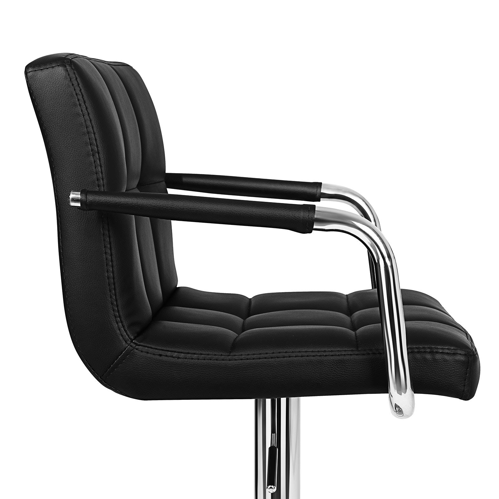 Bar stools - Set of 2 - with armrests - rotatable - black