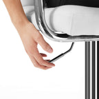 Bar stools - Set of 2 - with armrests - rotatable - white