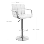 Bar stools - Set of 2 - with armrests - rotatable - white