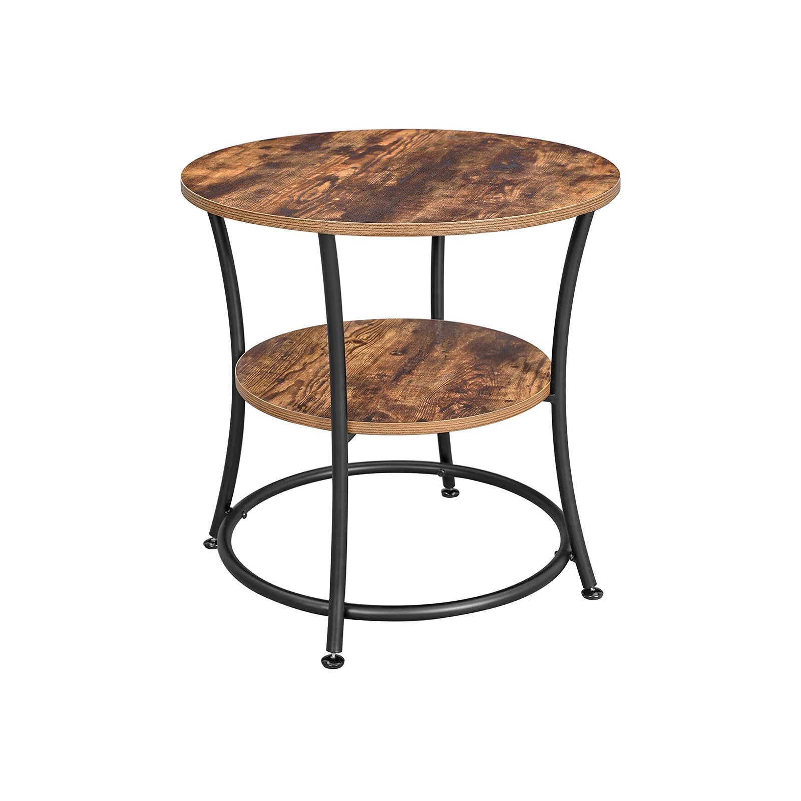 Side table - With 2 shelves - Industrial Design - Brown/Black