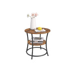 Side table - With 2 shelves - Industrial Design - Brown/Black