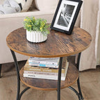 Side table - With 2 shelves - Industrial Design - Brown/Black