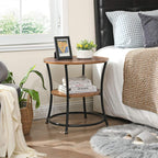 Side table - With 2 shelves - Industrial Design - Brown/Black