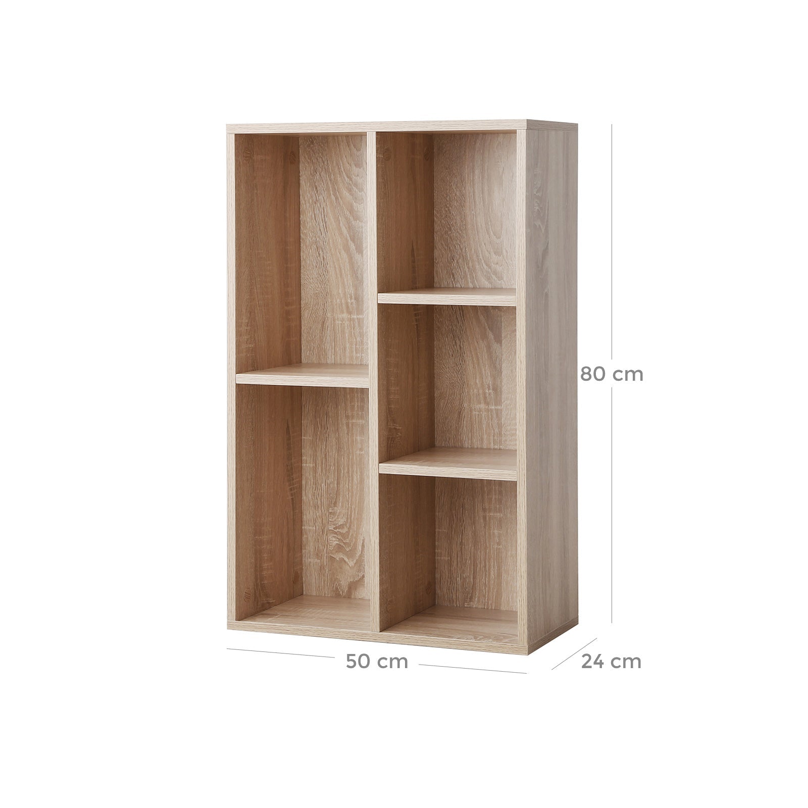 Bookcase - 5 compartments - living room cabinet - wood