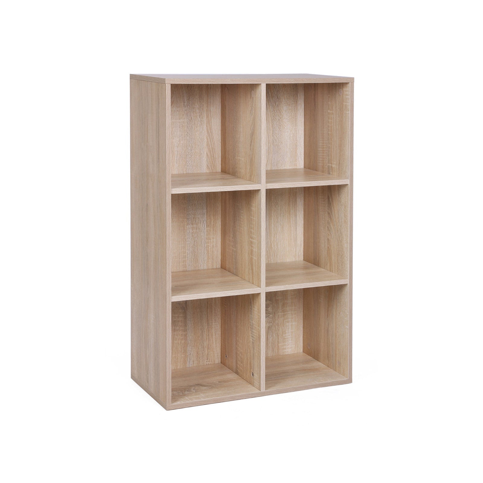 Bookcase - 6 compartments - Living room cabinet - Wood - Brown