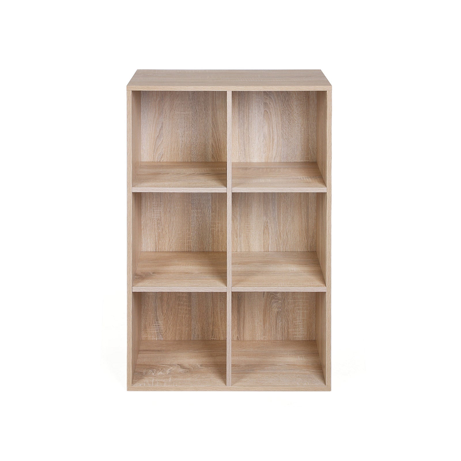 Bookcase - 6 compartments - Living room cabinet - Wood - Brown