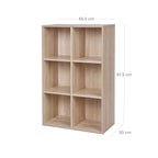 Bookcase - 6 compartments - Living room cabinet - Wood - Brown