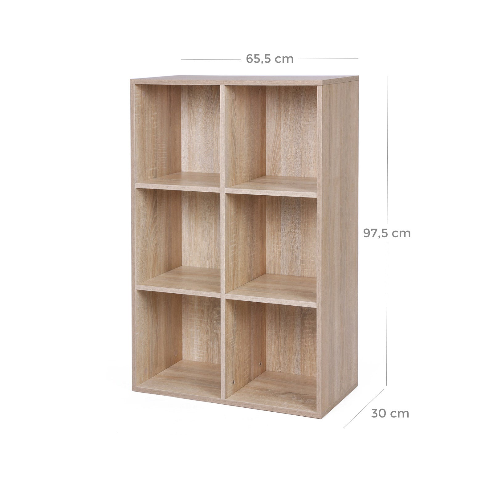 Bookcase - 6 compartments - Living room cabinet - Wood - Brown