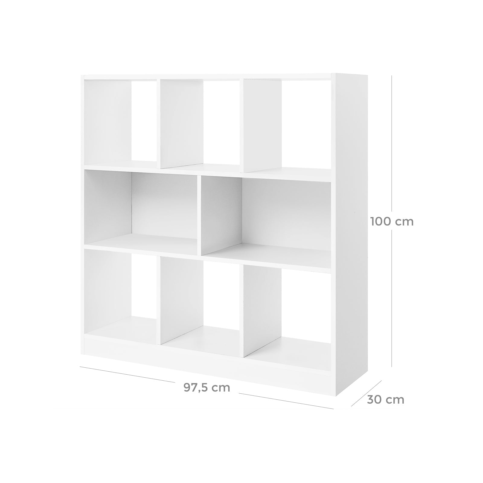 Bookcase - Kubus board - Open compartments - Living room cabinet - White