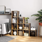 Bookcase - Storage cupboard with 10 shelves - Dark brown - Vintage design