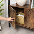 Bookcase - Living room cabinet - Storage cabinet - Standing rack - Vintage Brown/Black