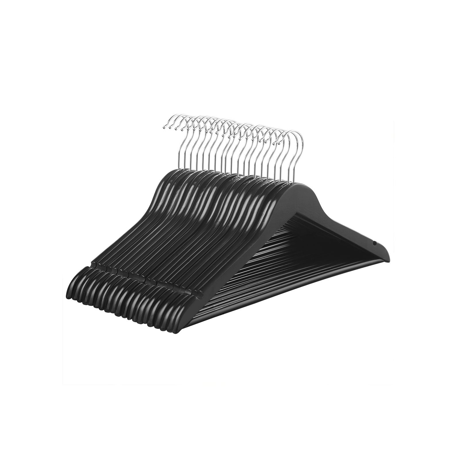 Clothing hangers - 20 pieces - Solid wood - Black