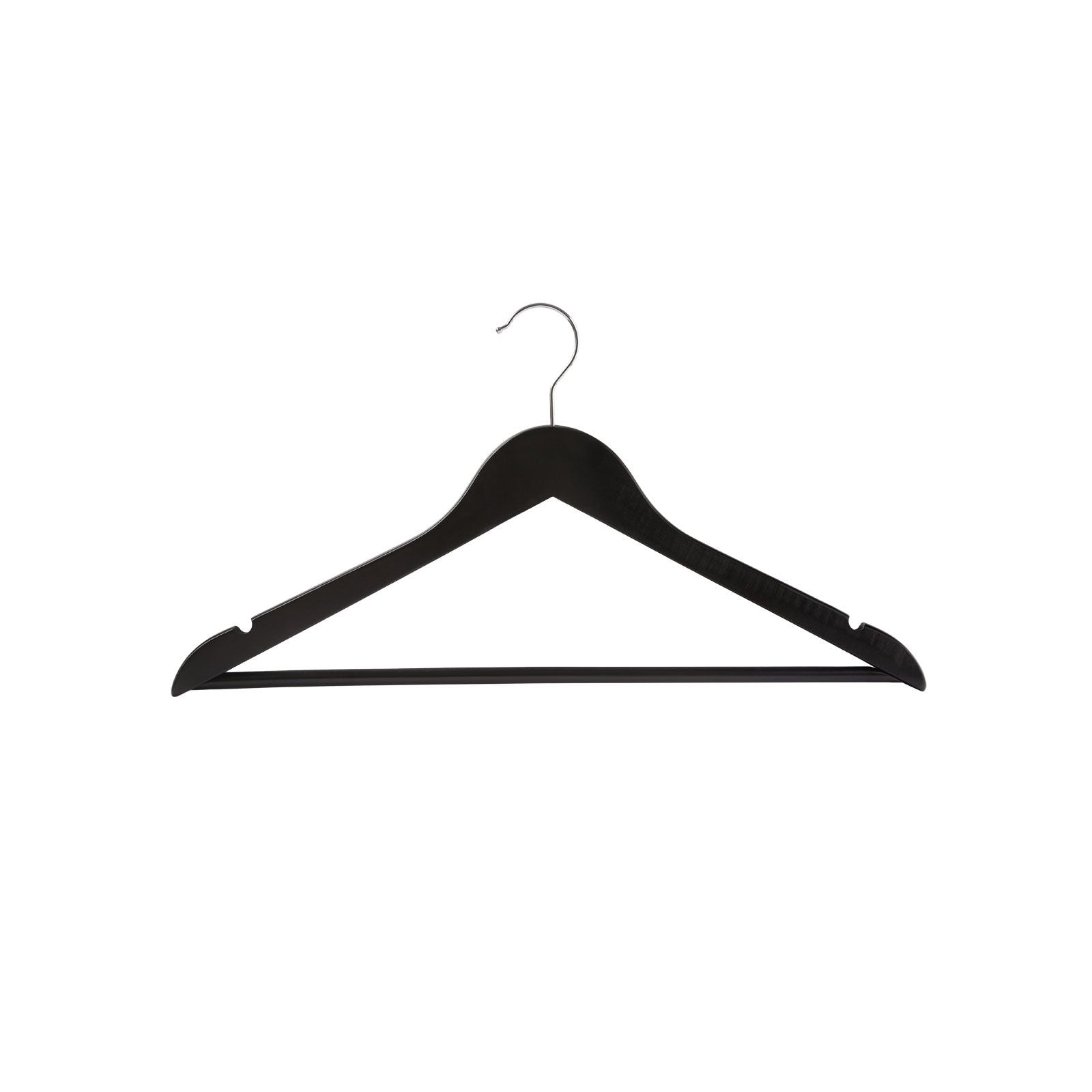 Clothing hangers - 20 pieces - Solid wood - Black