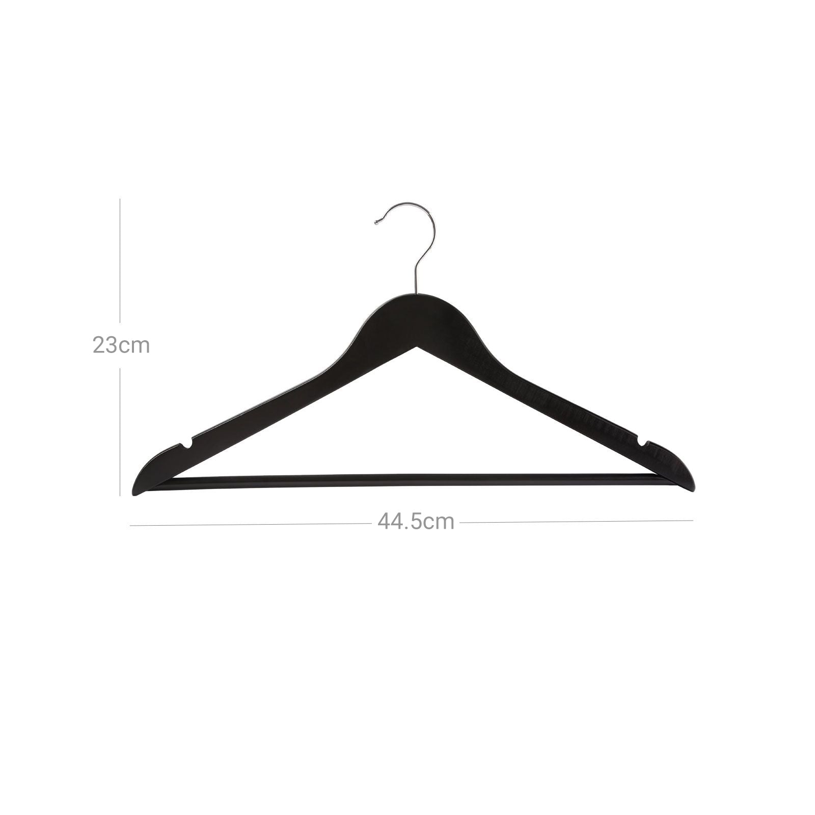 Clothing hangers - 20 pieces - Solid wood - Black