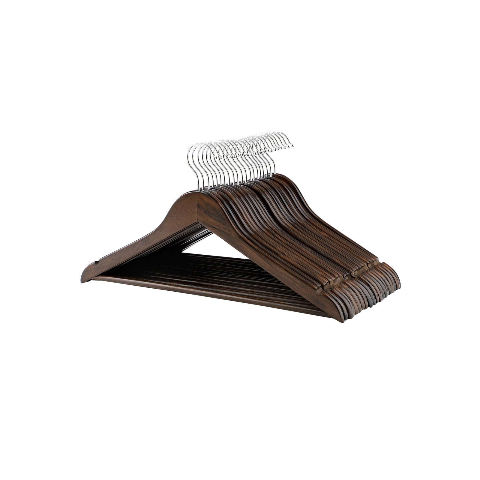 Clothing hangers - 20 pieces - Solid wood - Black