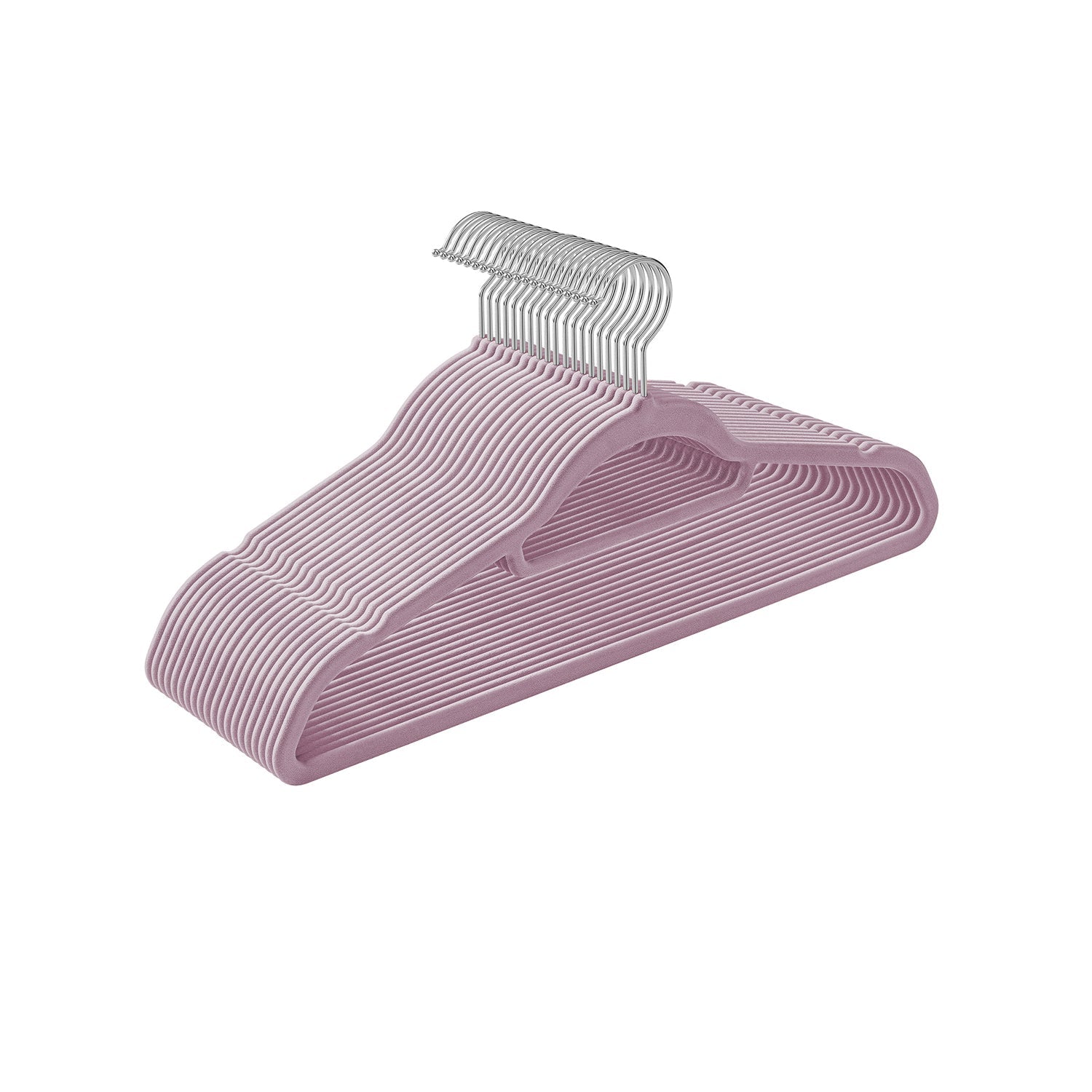 Clothing hangers - Velvet - Set of 20 - 0.6 cm thick - White