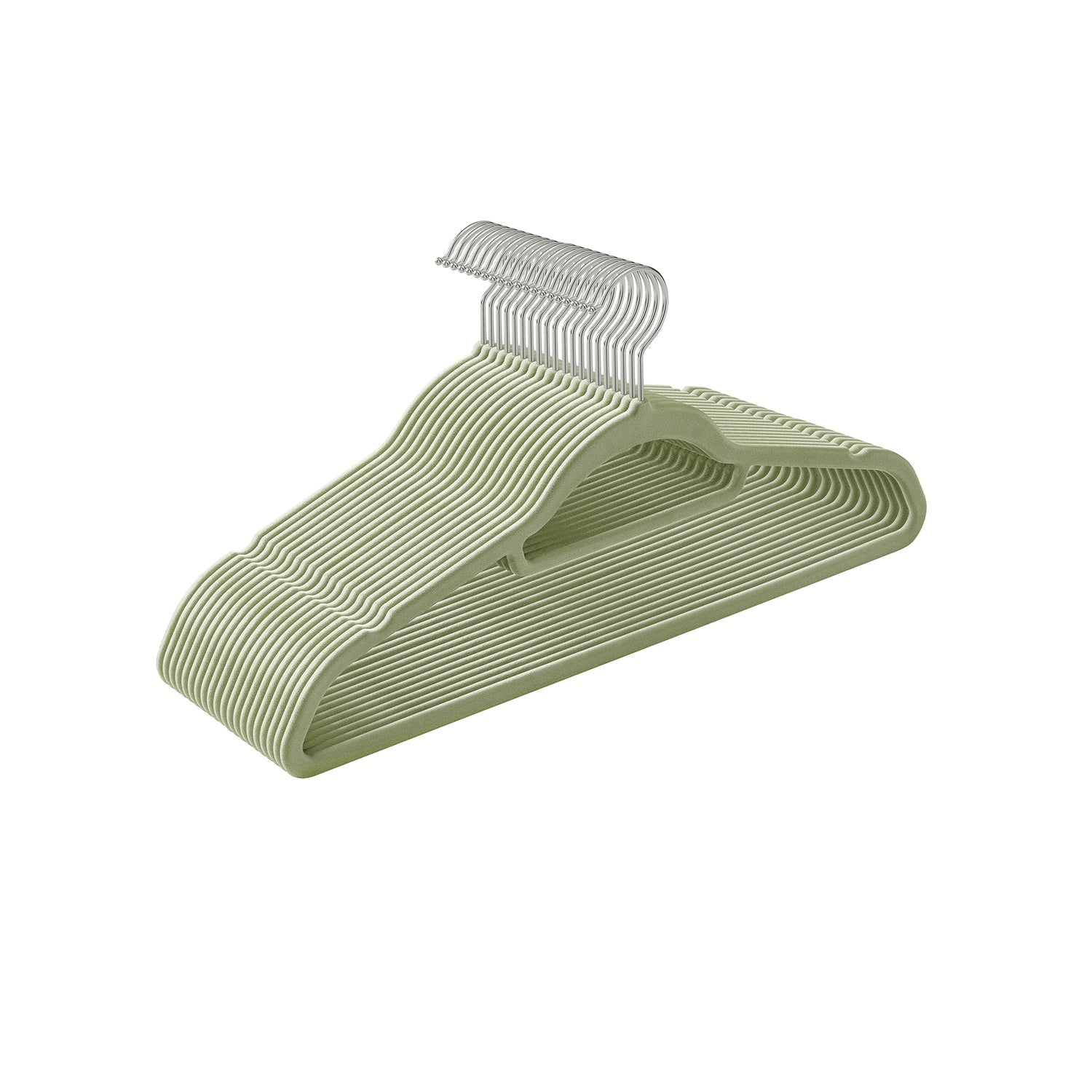 Clothing hangers - Velvet - Set of 20 - 0.6 cm thick - White