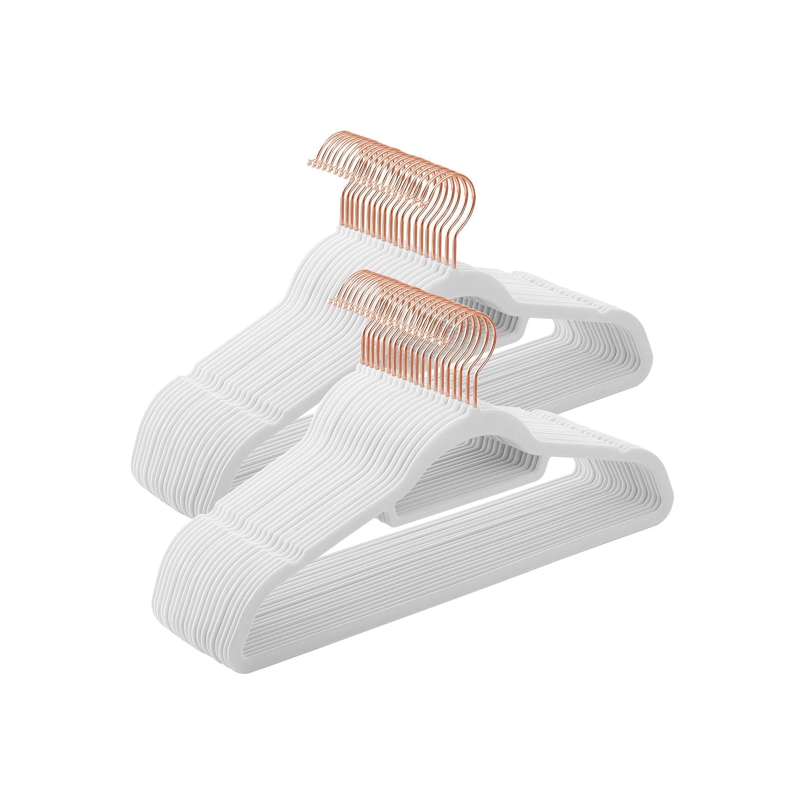 Velvet clothes hangers - Anti -slip pendants - Set of 50 - White