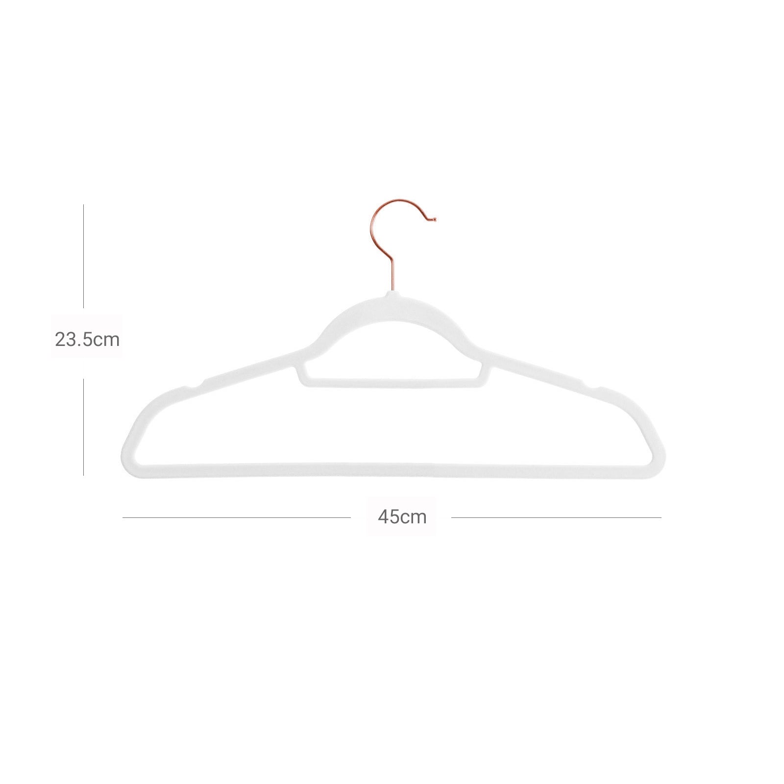 Velvet clothes hangers - Anti -slip pendants - Set of 50 - White