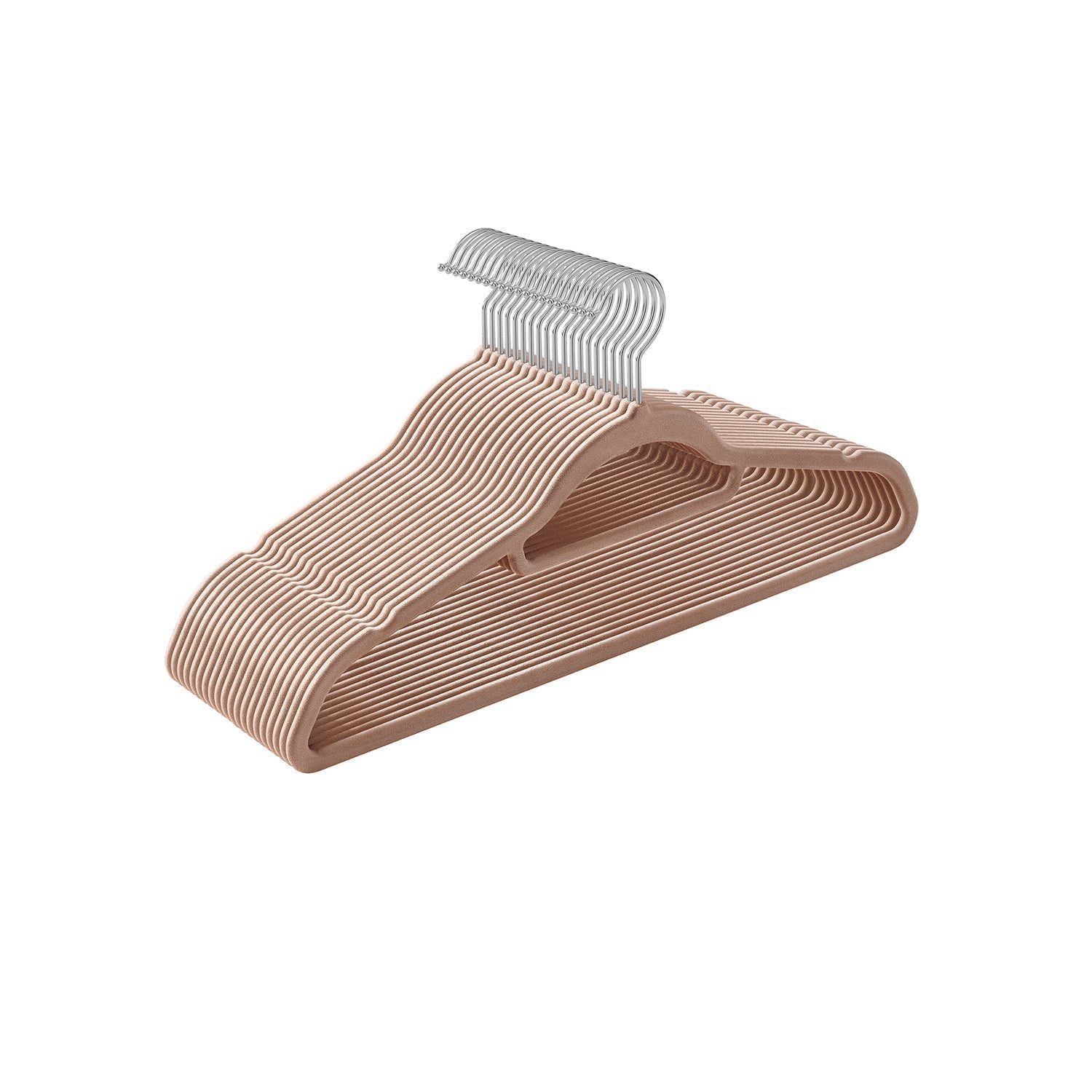 Clothing hangers - Velvet - Set of 20 - 0.6 cm thick - White