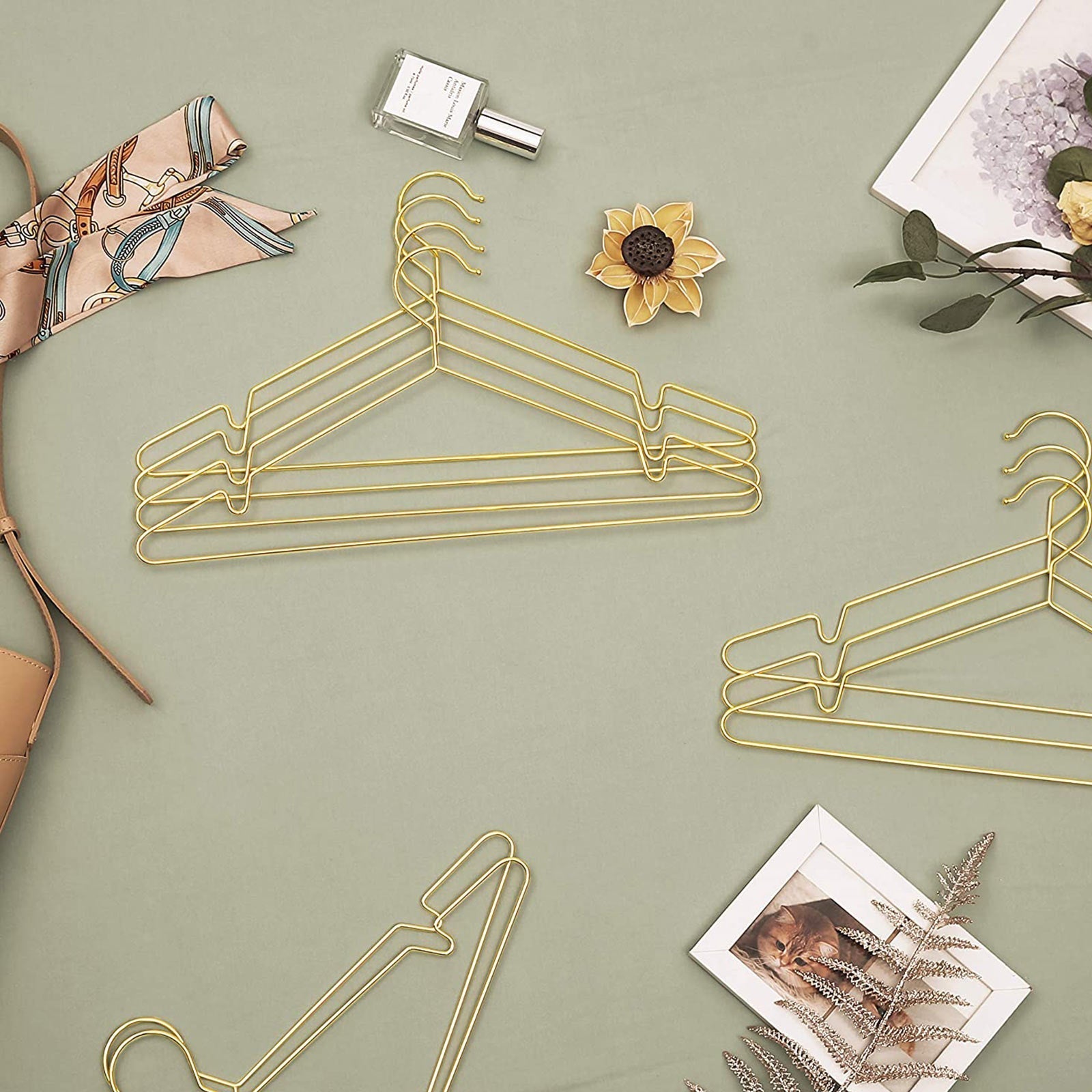 Clothing hangers - Metal hangers - Chrome -free - Stainless - Gold - 20 pieces