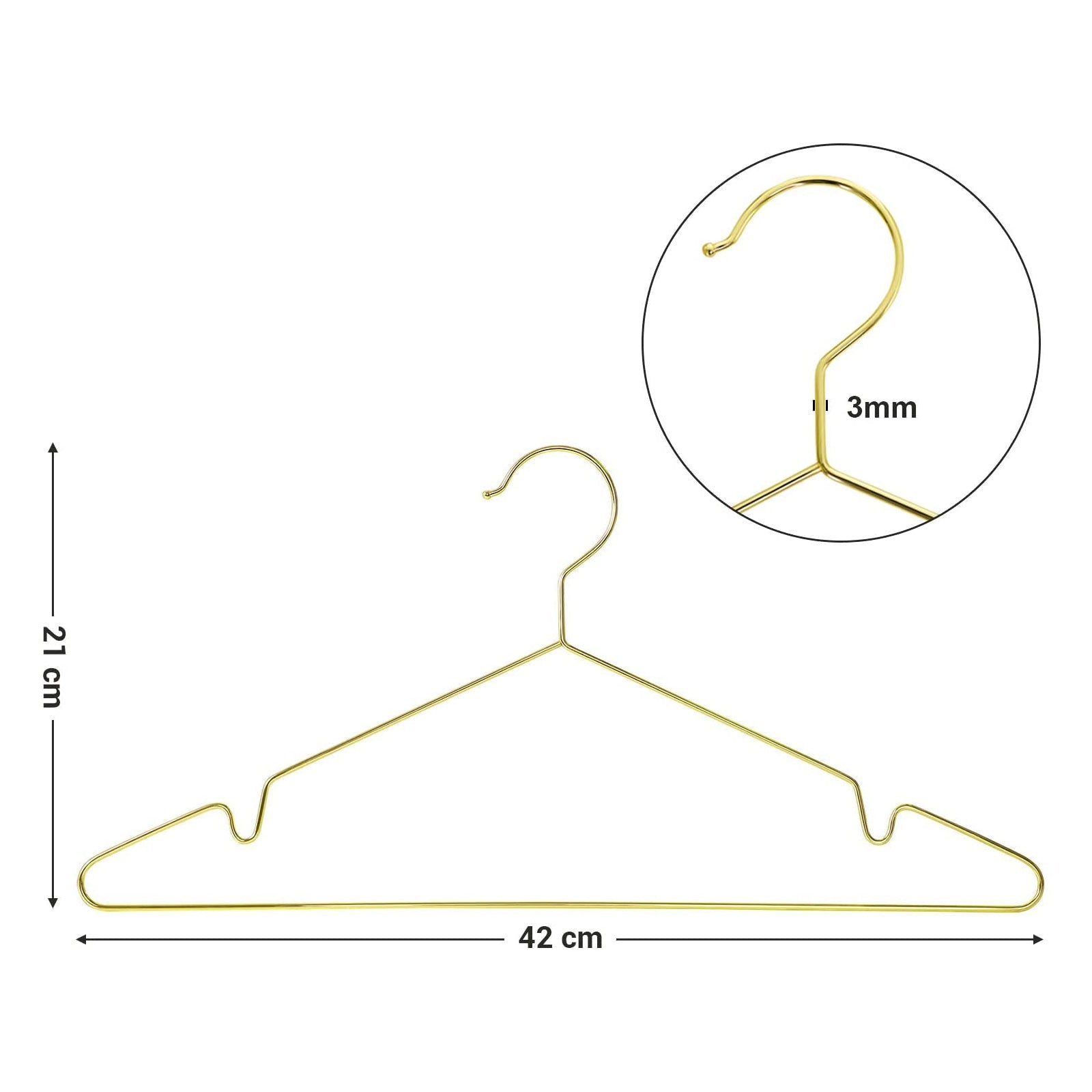 Clothing hangers - Metal hangers - Chrome -free - Stainless - Gold - 20 pieces