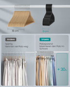 Clothing hangers plastic set of 50 41.7 cm wide ink -black