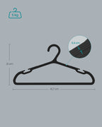 Clothing hangers plastic set of 50 41.7 cm wide ink -black