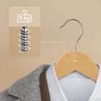 Wooden clothes hangers - Set of 20 - Solid wood - Anti -slip - 360 ° rotating hook