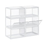 Shoe boxes - Set of 6 - Stackable storage boxes - 46.36 x 28 x 22 cm - Transparent