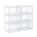 Shoe boxes - Set of 6 - Stackable storage boxes - 46.36 x 28 x 22 cm - Transparent