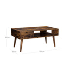 Coffee table - With open compartment and drawer - Brown