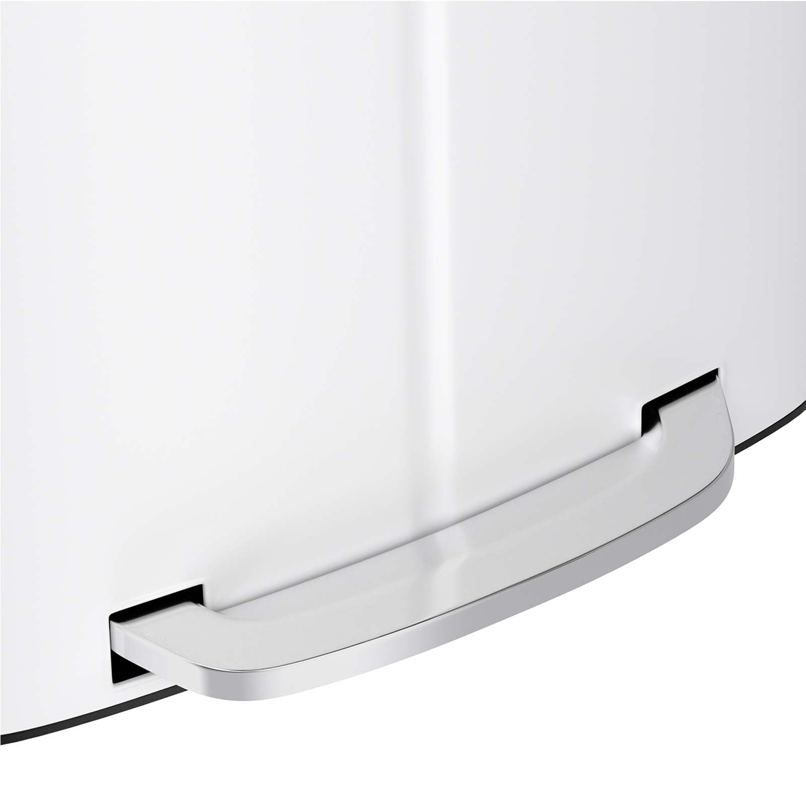 Waste bin - 2 compartments - 2 x 20 l - metal with pedal - 40 l - white