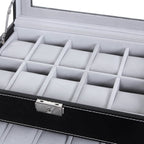 Watchbox - 20 watches - Glass lid - Black