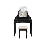 Dressing table - Make -up table with mirror and drawers - Cosmetics table - Black