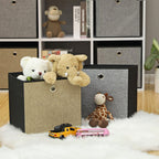 Storage boxes - Foldable - Set of 6 - Brown/Gray