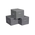 Storage boxes - Fabric boxes - Set of 3 - with lid and handles