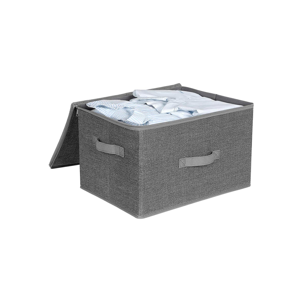 Storage boxes - Fabric boxes - Set of 3 - with lid and handles