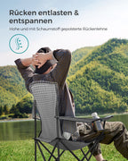 Camping chair-With lined seat-Gray-black