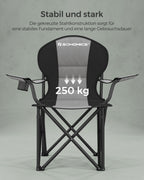 Camping chair-With lined seat-Gray-black