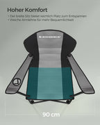 Camping chair-With lined seat-Gray-black