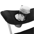 Camping chairs - Set of 2 folding chairs - Outdoor - With armrest and cup holder - Black