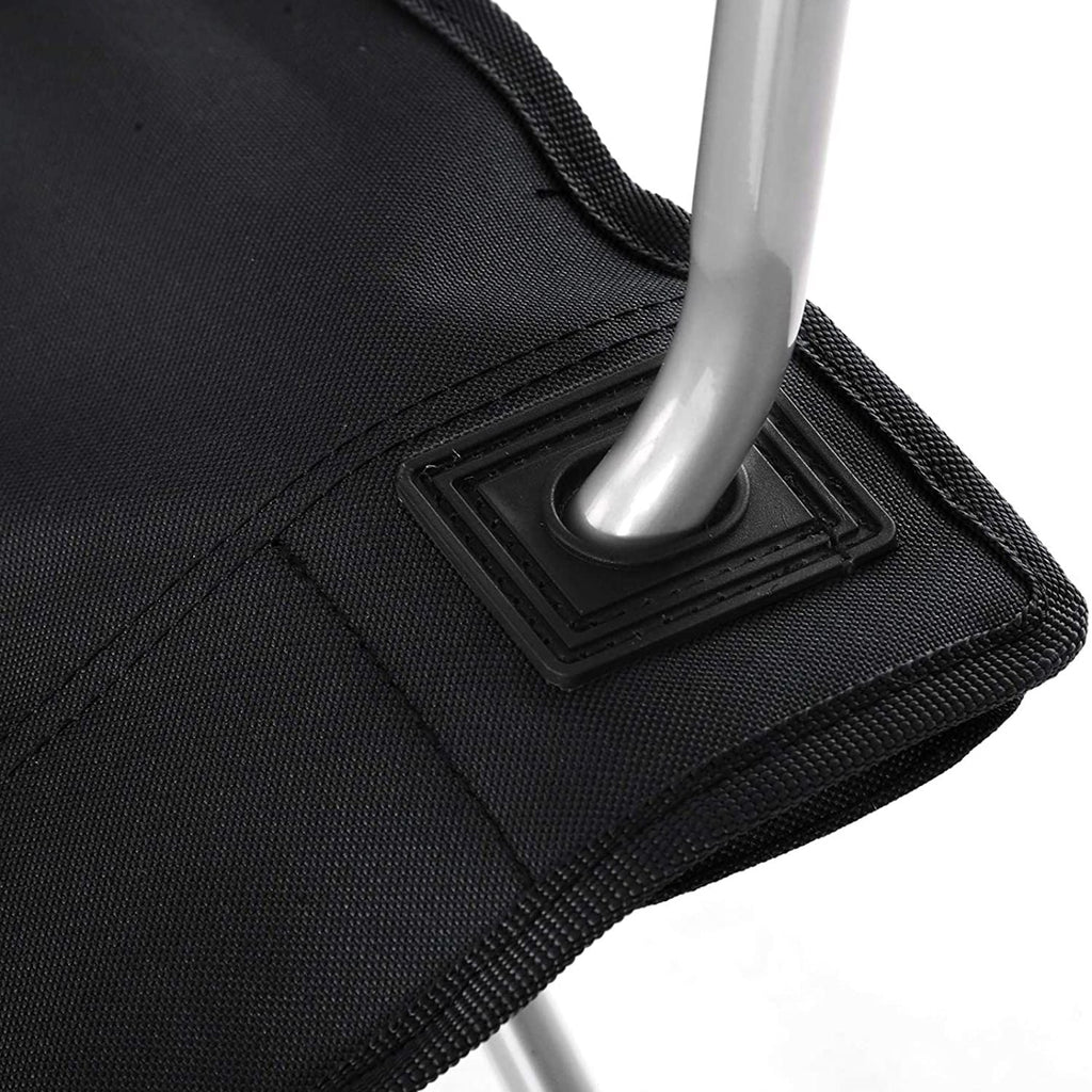 Camping chairs - Set of 2 folding chairs - Outdoor - With armrest and cup holder - Black