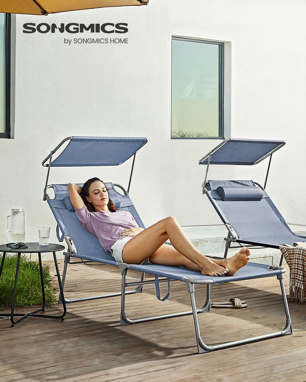 Lounger - 71 x 200 x 38 cm - Blue
