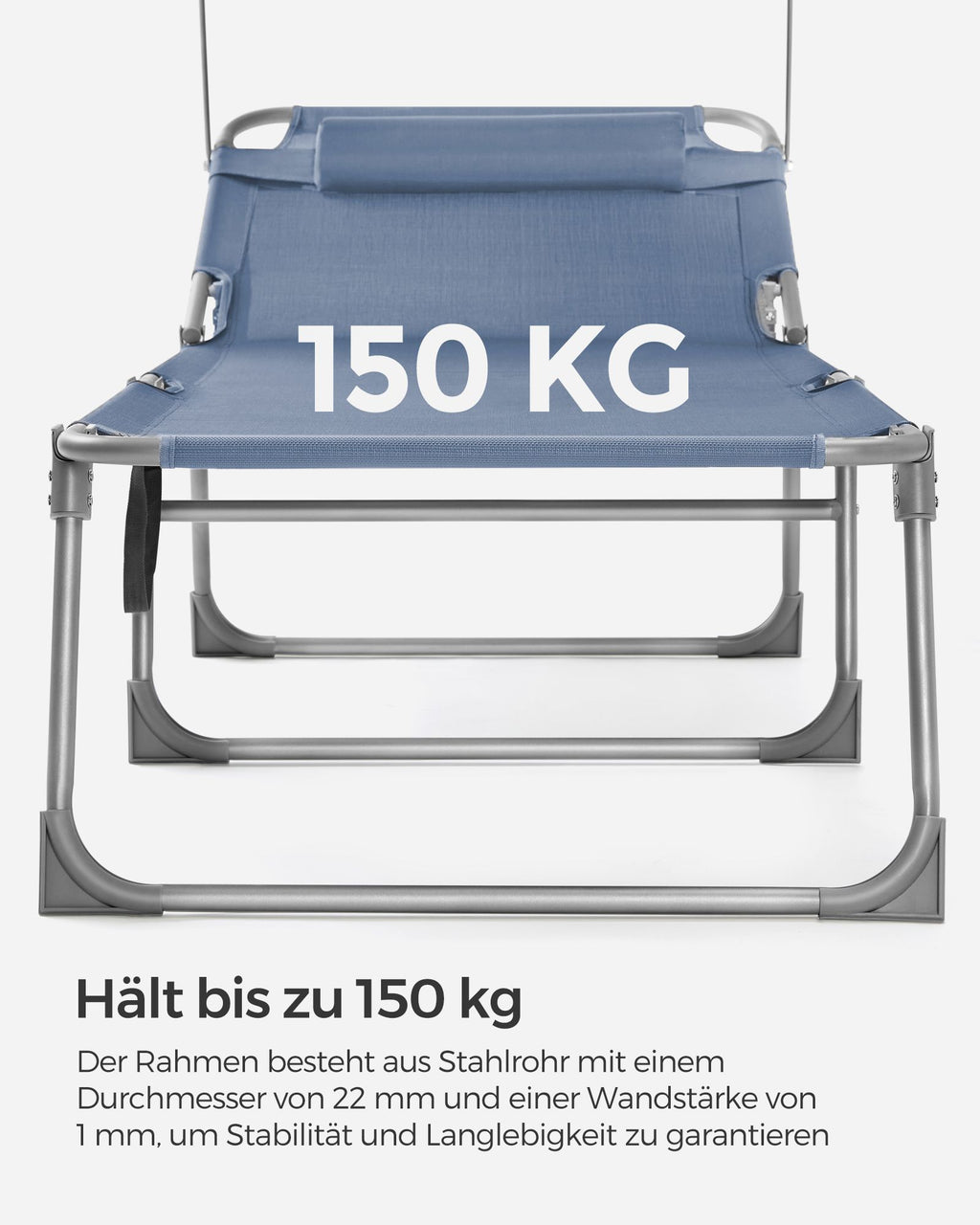 Lounger - 71 x 200 x 38 cm - Blue
