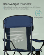 Camping chairs set of 2 with adjustable armrests, harbor blue