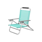 Beach chair - Portable folding chair - Backrest 4 -fold adjustable - Light blue