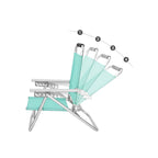 Beach chair - Portable folding chair - Backrest 4 -fold adjustable - Light blue
