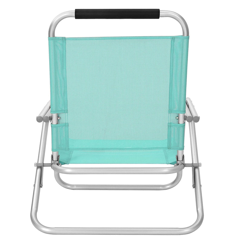 Beach chair - Portable folding chair - Backrest 4 -fold adjustable - Light blue